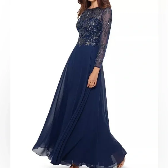 Beaded Gown Chiffon Gown Xscape Petite Embellished Illusion